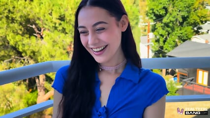 Dolly Paige gets exposed in public then fucked raw doggy style