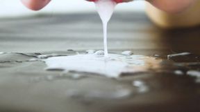 My cum play - I lick the cum off the floor