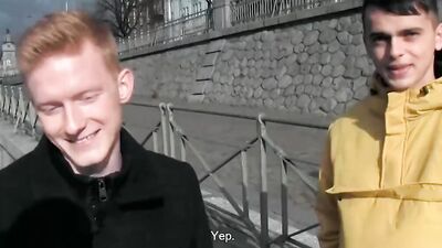 Cute ginger twink and his boyfriend seduced into blowjobs and fucking