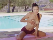 ULTRAFILMS Super hot Russian model Elizabeth T doing sports outdoors and showing us her beautiful body
