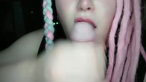 best blowjobjob from pink haired anime street corner girl that wanted some mcdonalds frys