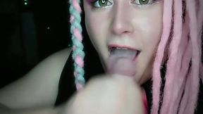 best blowjobjob from pink haired anime street corner girl that wanted some mcdonalds frys