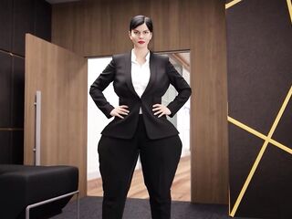 Lesbo Employee suggests her ebony boss her large PAWG booty for a peculiar favour