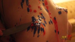 ts amy shibari bondage with waxplay