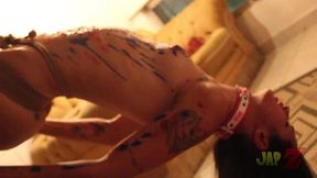 ts amy shibari bondage with waxplay