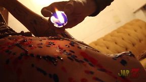 ts amy shibari bondage with waxplay