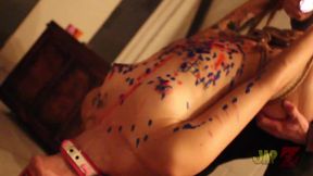ts amy shibari bondage with waxplay