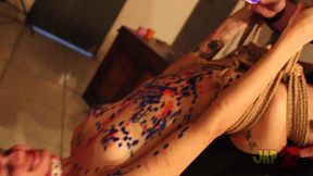 ts amy shibari bondage with waxplay