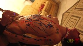 ts amy shibari bondage with waxplay