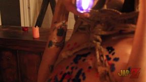 ts amy shibari bondage with waxplay