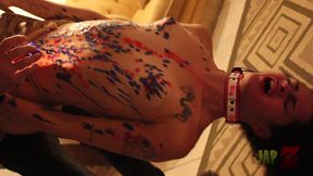 ts amy shibari bondage with waxplay