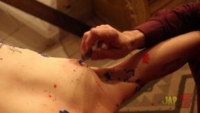 ts amy shibari bondage with waxplay