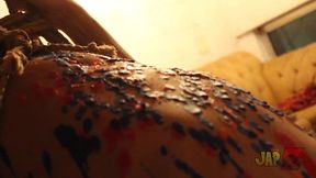 ts amy shibari bondage with waxplay