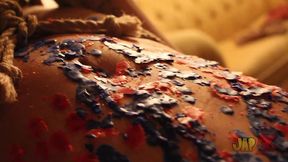 ts amy shibari bondage with waxplay