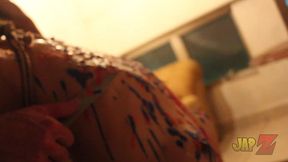 ts amy shibari bondage with waxplay