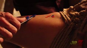 ts amy shibari bondage with waxplay