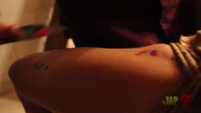 ts amy shibari bondage with waxplay