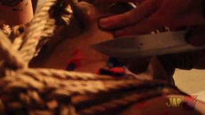 ts amy shibari bondage with waxplay