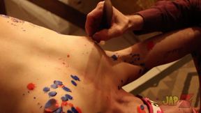 ts amy shibari bondage with waxplay