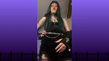Big cock goth girl humiliates her slave