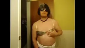 Nikki Seduces with Smoke Shine in Sexy Silver Bra Tease — CD Fetish Play