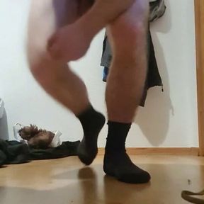 Muscle worship push ups naked jerking off and cum