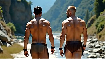 AI Video Of Viking Beach Hikers