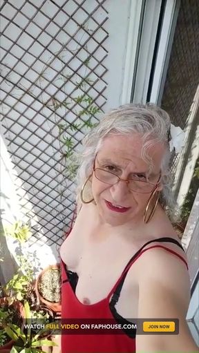 A Dirty Whore Playing on the Terrace