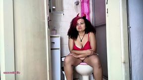 Gassy BBW After Halloween Party &ndash_ Toilet POV Farting and Asshole Close Up
