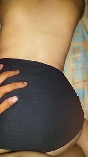 My wife's black mini skirt got lifted up and pounded from behind