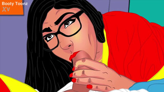 Mia loses a bet and has to give blowjobs and get fucked in her perfect ass cartoon - full vid in Red