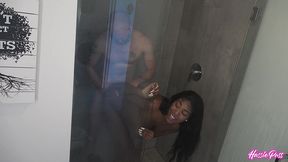 brian omally pins naomi simone against the glass and fucks her raw!