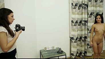 Brunette Alina Henessy and Shrima Malati enjoy long lesbian casting session