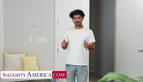 Busty blonde MILF Sadie Rose strips down & fucks son's college buddy in public