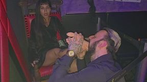 foot fetish session with professional fetishist at the swing club - real footage