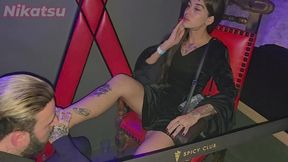 foot fetish session with professional fetishist at the swing club - real footage
