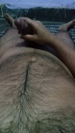 Oiling My Big and Thick Dick and Masturbating in the Rest Room While Thinking About My Friend's Whore Wife