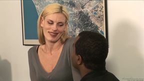 Interracial Office Heat with Darryl Hanah's Blonde Charm