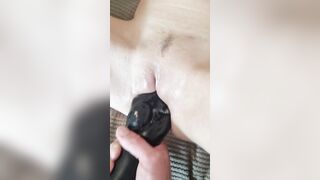 Close squirt rough orgasm with sex toy fist