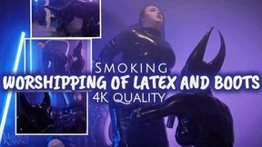 Boots and Latex Worship for a Smoking Goddess | Mistress Karino [4K MP4] Polish Mistress