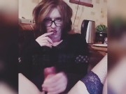 Crossdresser Hattabi4ik Femboy Fetish Massive Self Facial Gold Rain (Self Facial Pissing)