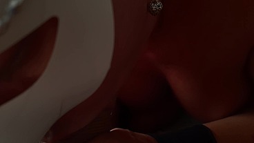 Greedy blowjob with lots of drool on a big, thick cock.