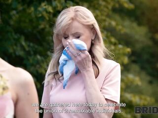 BRIDE4K. Sexy Bride with priceless boobs is having a kinky sex with a groom. Hawt sex with Andrea & Falco White