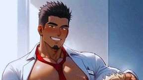 big ass bodybuilder friends like to give ass in the office! anime hentai