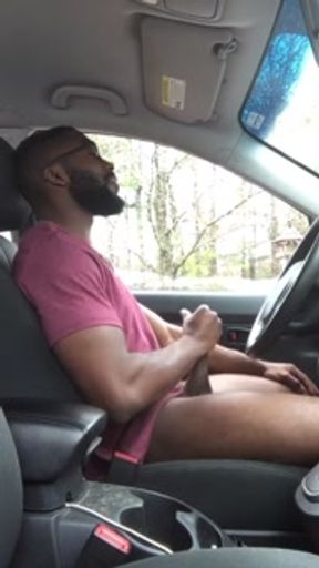 Car jerking in public and cumshot!