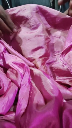 Satin Silk Handjob Porn - Dick Head Rub with Pink Shaded Satin Silky Salwar of Neighbour Bhabhi (40)