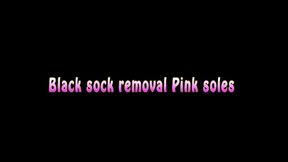 Black sock removal Pink soles