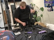 White Kiwi Bear Finally Sets Up His Fuck Machine and Cums Into a Cyborg Pussy. Long Version