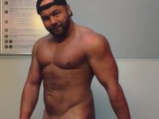 Buff Gym Daddy Strips, Poses and Jerks Cock