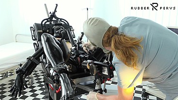 Examination and fuck machine treatment